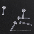 Acrylic Transparent Start Flower Top Body Piercing Anti-allergy Straight Tongue Studs